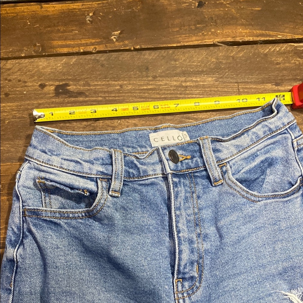 Cello Straight Leg Blue Jeans with Vintage Distressing - Picture 7 of 9